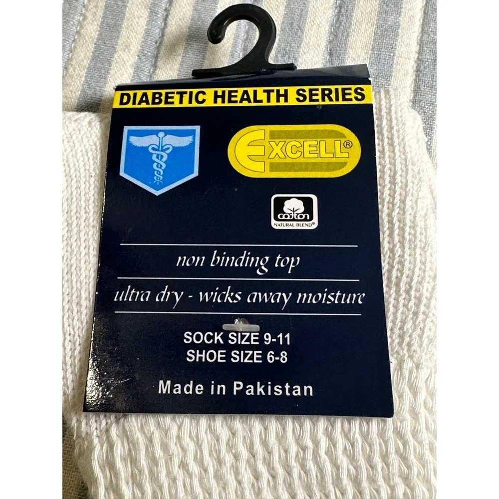 Phillip Edwards Excell‎ Diabetic Crew Socks 3 Pair Bundle Grey White Size 9-11